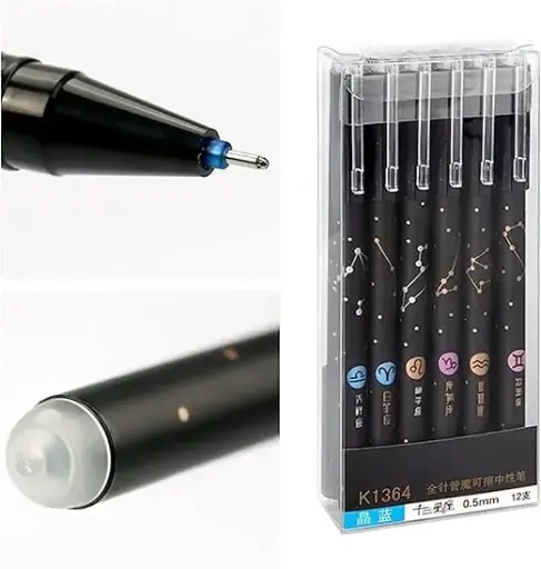 Erasable Gel Ink Pens 0.5mm Fine Tip Smooth Writing Pens with Eraser Blue Ink Pack of 6 for School, Office & Journaling